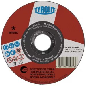 DISCO CORTE 125 x 1 mm TYROLIT A60R-BFB BASIC INOX