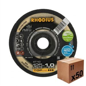DISCO CORTE INOX 125 x 1mm  RHODIUS TOP LINE  XT10 50 UNIDADES